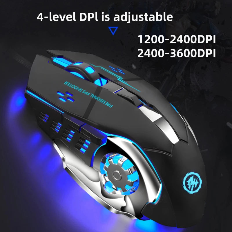 Rechargeable Wireless Mouse Gaming Computer Silent Bluetooth Mouse 2.4G USB Mechanical Backlight PC Gamer Mouse for Computer